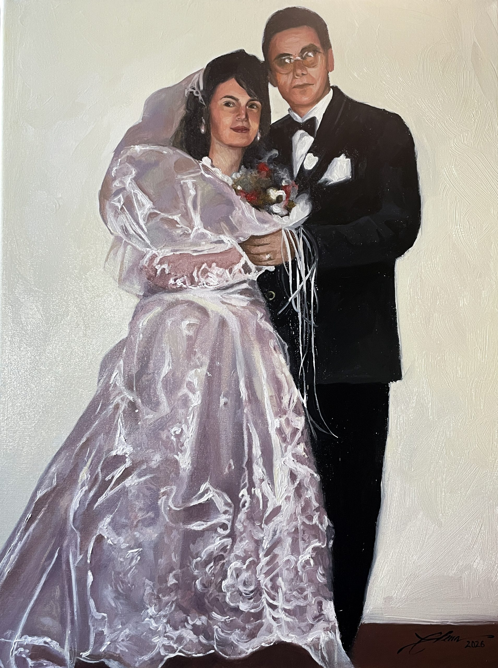 Portrete pictate manual — portret de nuntă