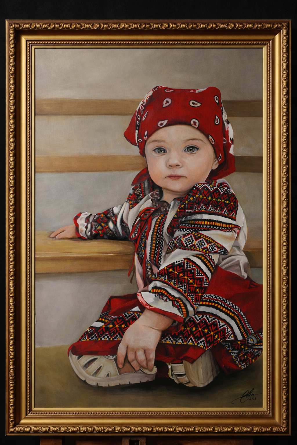 Portrete pictate manual — portret de copil